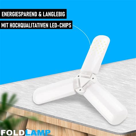 FOLDLAMP LED Arbeitslicht Garagenlampe faltbare Lampe LED Glühbirne