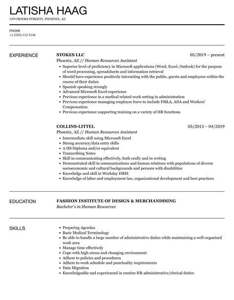 Human Resources Assistant Resume Samples Velvet Jobs