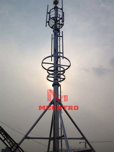 Megatro Telecom Rooftop Steel Pole Tower Mgt Rtp Roof Top Guyed