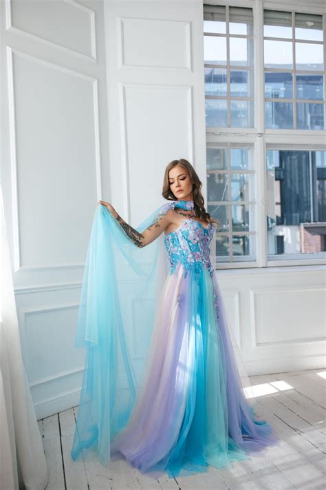 Colourful Fairy Gown With Flowers - Etsy