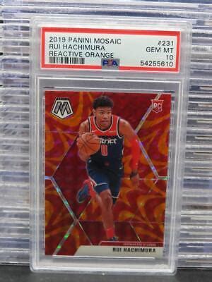 2019 20 Mosaic Rui Hachimura Reactive Orange Prizm Rookie RC 231 PSA