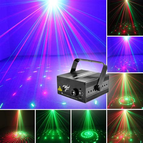 Sound Active Ir Remote Stage Light Suny 2 Lens 12 Patterns Rg Led Stage Laser Lighting Projector