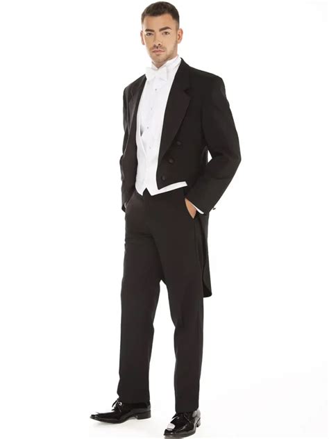 Modern Essentials Black Full Dress Peak Tails Russo Tux Dresses