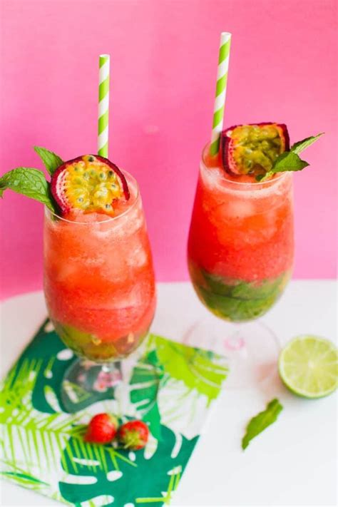 Passionfruit And Strawberry Mojitos Recipe The Perfect Summer Cocktail