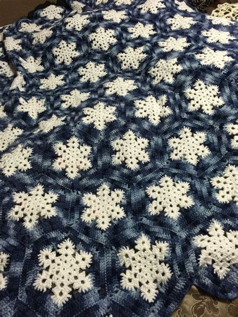 Snowflake Afghan Crochet Blanket Blanket Crochet