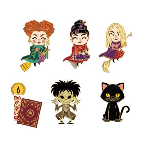 Disney Hocus Pocus Chibi Random Blind Box Enamel Pin 12 Piece Display Tray