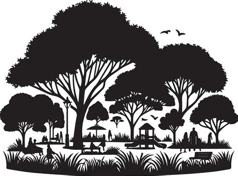 Garden Park vector silhouette black color, white background 36286055 ...