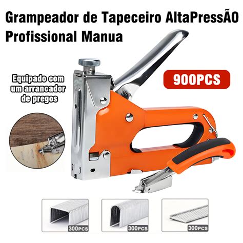 Grampeador De Tapeceiro Profissional - Grampeador de Tapeceiro Alta Pressão Profissional Manual + 900 Grampos ...