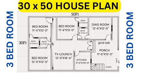 30x50 House Plan Design 1500 Square Ft Flat House Plan Layout Plan