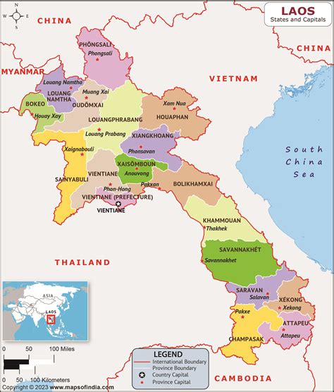 major states  laos map infoupdateorg