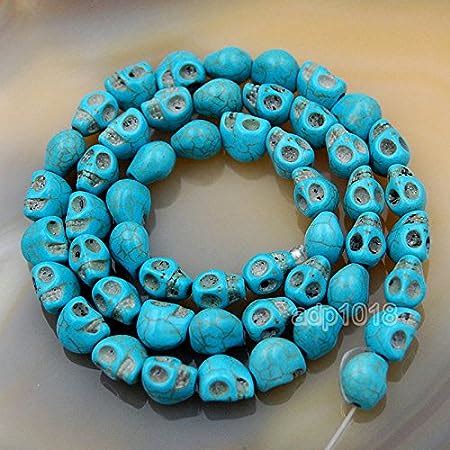 Amazon AD Beads Howlite Turquoise Carved Skull Loose Spacer Beads