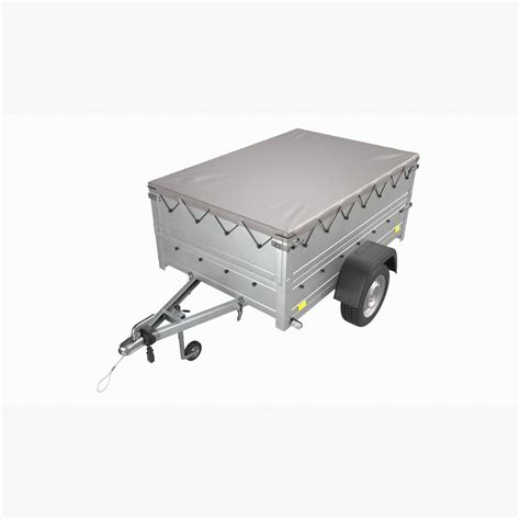 single axle car trailer  extra walls cover jockey wheel  model