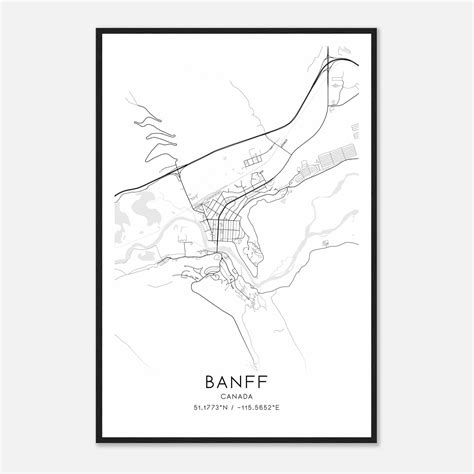 Banff Canada Map Poster Modern Home Decor Wall Art Print Custom Maps