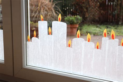 Weihnachtliche Fensterdeko Transparentpapier Kerzen Basteln Lavendelblog