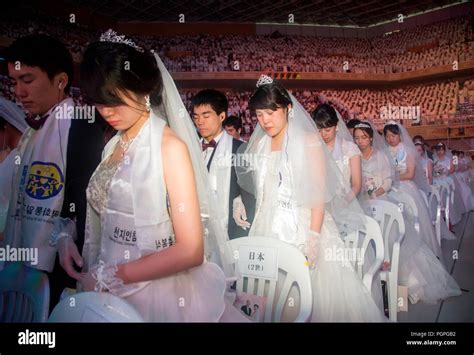 Seoul South Korea Th Aug Mass Wedding Ceremony Of The