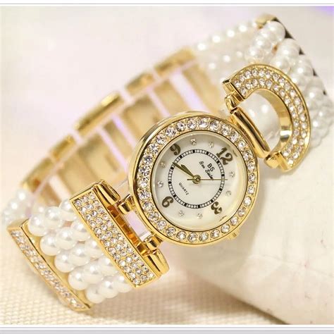 Luxury Elegant Rhinestone Women Watches Lady Pearl Dress Watch Female