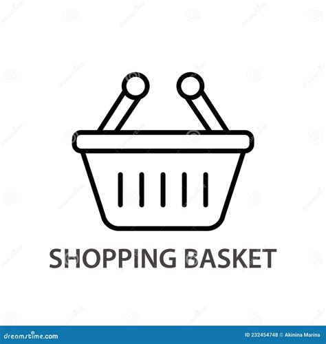 Shopping Basket Linear Icon Stock Vector Illustration Of Linear