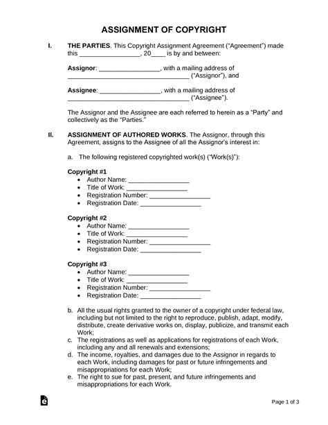 Free Assignment Agreement Forms - PDF | Word – eForms