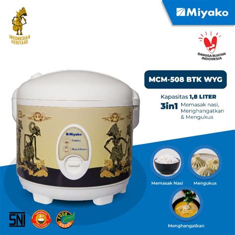 Jual Rice Cooker Miyako Mcm Btk Wyg Motif Batik Wayang D