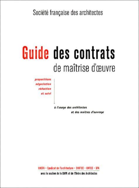 Guide des contrats de maîtrise d oeuvre Collectif d auteurs