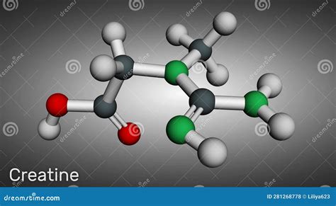 Creatine Molecule Food Supplements Molecular Model 3d Rendering