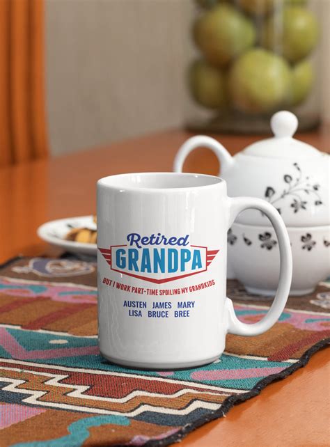 Grandpa Coffee Mug Custom Grandfather Cup Personalized Etsy Uk