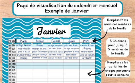 Amazon Fr Organiseur Familial 2023 5 Colonnes Agenda Mensuel