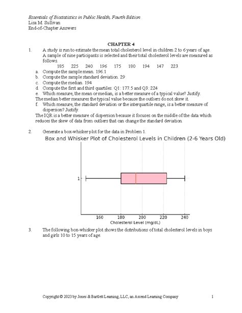 Stats chapter 4 practice problems - Lisa M. Sullivan End-of-Chapter