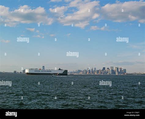 Container Ship In New York City Harbor Stock Photo Alamy