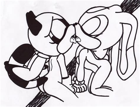 Rule 34 Cream The Rabbit Female Female Only Fur Furry Interspecies Line Art Marine The Raccoon