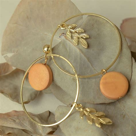 Leaf Drop Hoop Earrings Cedro Jonte