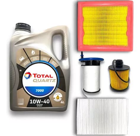 Kit 4 Filtros 4l Aceite Total Quartz Toro 2 0 2016 A 2023