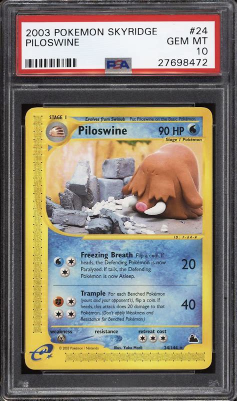 Piloswine 2003 Skyridge 024 144 Base PSA 10 Price Guide Sports Card