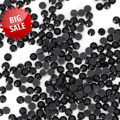 โปรโมชั่น Ss10 Jet Dmc Hot Fix Flatback Black Hotfix Rhinestones แก้ว