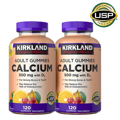 Kirkland Signature Calcium 500 Mg With D3 240 Adult Gummies Walmart