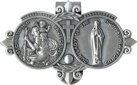 Amazon St Christopher Medal For Car Silver Saint Christopher Visor