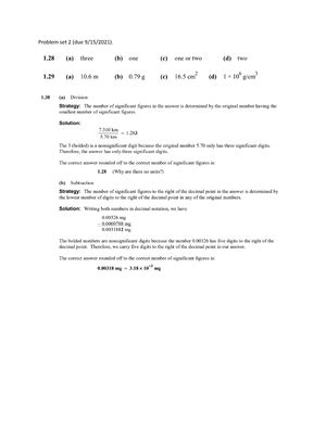 Problem Set 4 Answer CHEM 120 Problem Set 4 Due 9 30 2022 Studocu