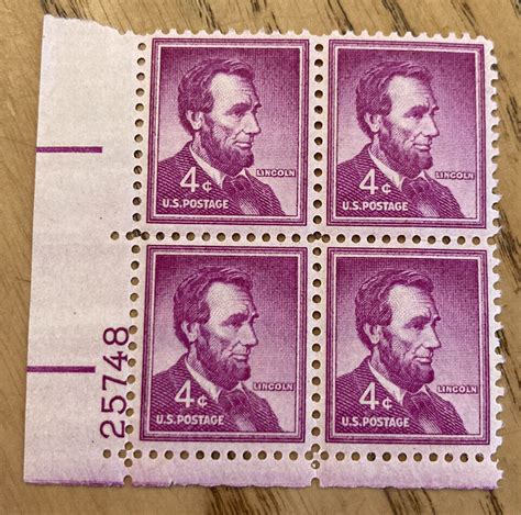 Abraham Lincoln 4 Cent US Postage Stamp Purple Rare Vintage Values MAVIN