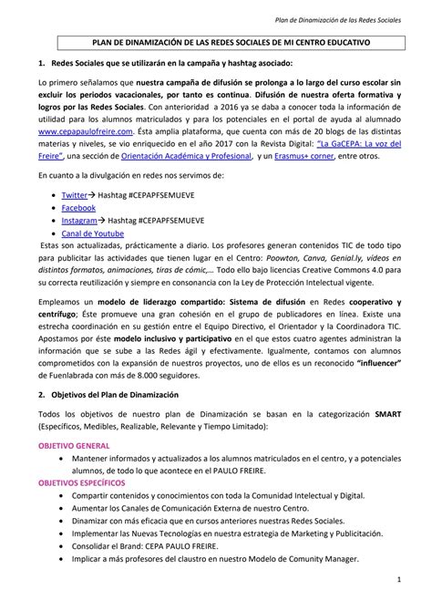 PLAN DE DINAMIZACIÓN DE LAS REDES SOCIALES copia pdf Google Drive