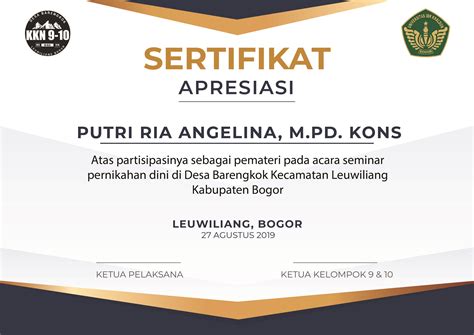 Sertifikat Apresiasi