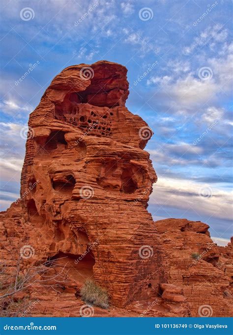 Red Rock Structure In Valley Of Fire Nevada Usa Stock Image Image