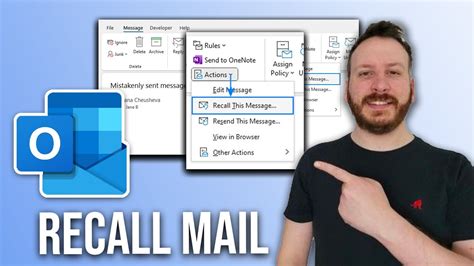 How To Recall Mail In Outlook Youtube