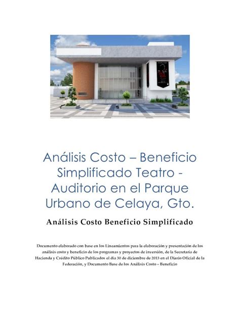 PDF Análisis Costo Beneficio Simplificado Teatro Auditorio