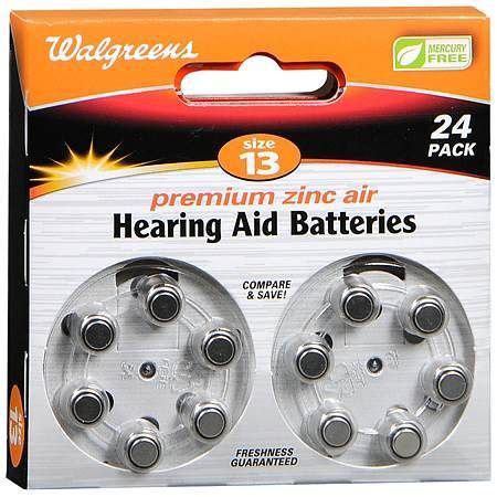 Walgreens Hearing Aid Batteries Zero Mercury 13 24 Pack Hearing