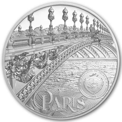 Palau 20 USD Tiffany Art Metropolis Paris 2021 3 Oz Silber