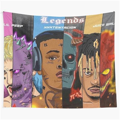 Legends Rapper Tapestry Rip Lil Peep Star Tapestry Etsy