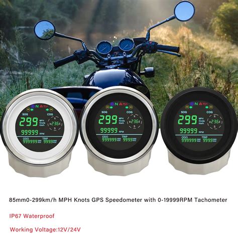 RHAXEL Waterproof 85mm GPS Speedometer 0 299 Km H MPH Knots With