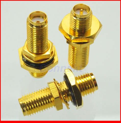 Pcs Lot Sma Female To Rp Sma Female Plug Nut Bulkhead Rf Adapter