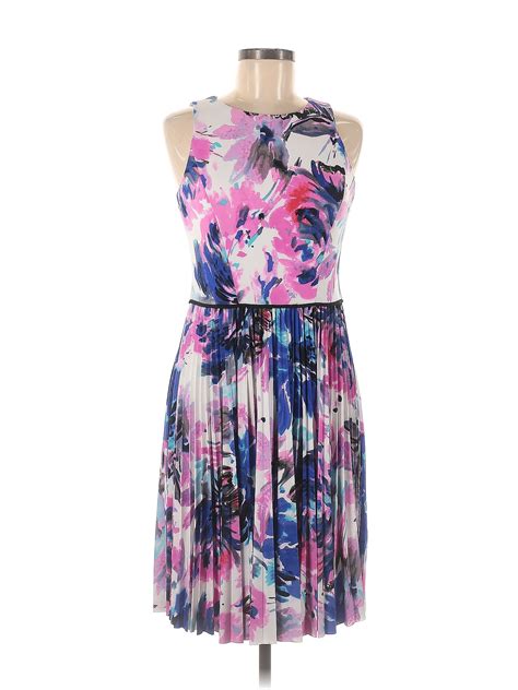 Maggy London Floral Multi Color Purple Casual Dress Size 6 77 Off