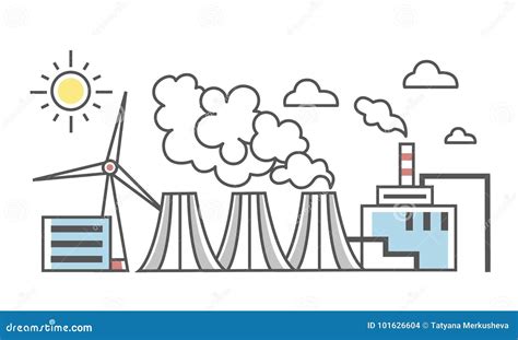 El Paisaje Industrial Diversos Tipos De Centrales Eléctricas Central